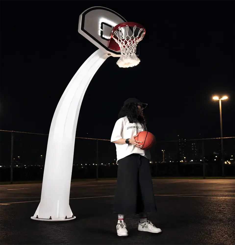 Illuminated Ivory Tusk Design Basketball Stand – Youth Size